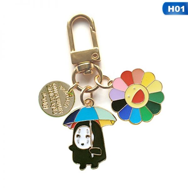 Far Pcs Cartoon Spirited Japanese Animated Gold Color For Women Keychains Key Ring AT2302