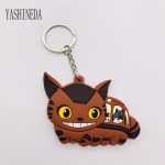 3D Cartoon Character Key Totoro Lateral Double Key Ring Pvc Figure Anime Totoro AT2302