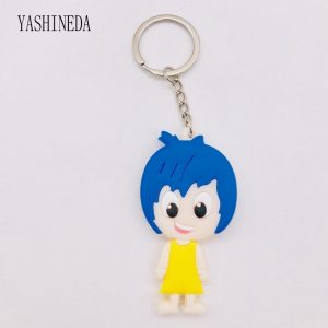 Figure 3D Cartoon Inside Out Sidekey Double Key Chain Anime Pvc Ring Key AT2302