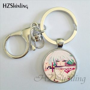 Inuyasha And Kagome Anime Cartoon Key Chain Crystal Jewelry For Women Steampunk Cosplay AT2302