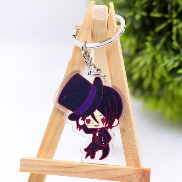 Key Butler Double-Sided Black Acrylic Key Chain Pendant Animated Cartoon Accessories AT2302