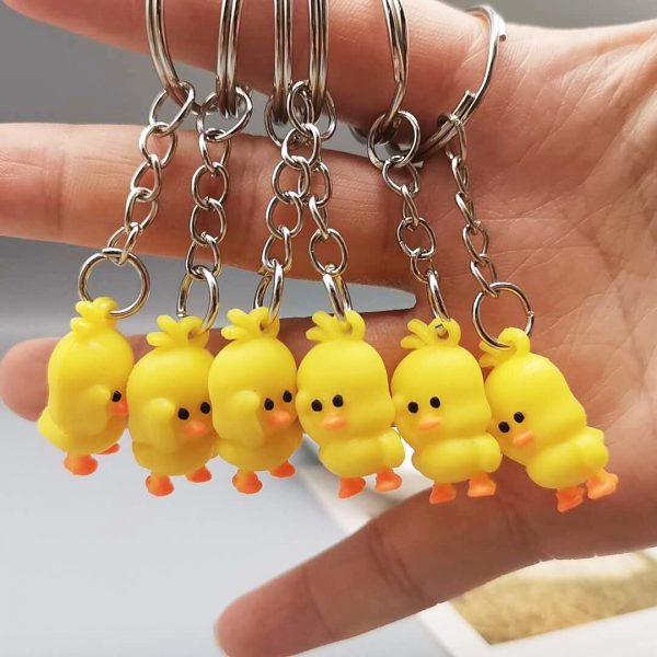 Cute Little Yellow Duck Key Chain Anime Cartoon Mini 2.5Cm Little Duck Key Pendant AT2302