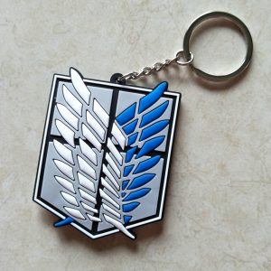 Attack On Titan Eren Cosplay Mikasa Soft Rubber Key Levi Wings Of Liberty AT2302