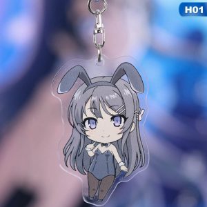 Figure Seishun Buta Yarou Wa Bunny Girl Keychain Senpai No Yume Double Sided Cute Side AT2302