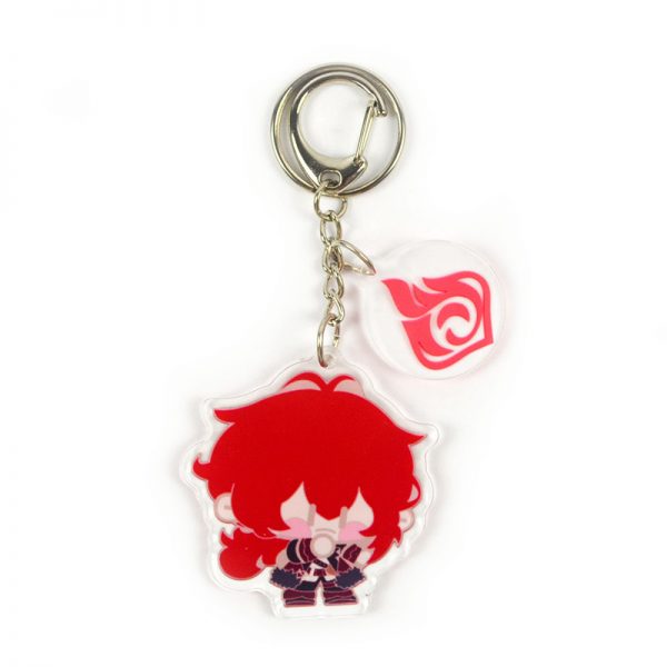 Anime Genshin Impact Diluc Ragnvindr Cosplay Acrylic Keychain Accessories Pendant Key Ring Game Fans Cute Gift 800x800 1 - Anime Keychains™