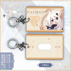 Bank Card Holder Bus Genshin Id Abs Paimon Impact Student Keychain Case Cover Card AT2302