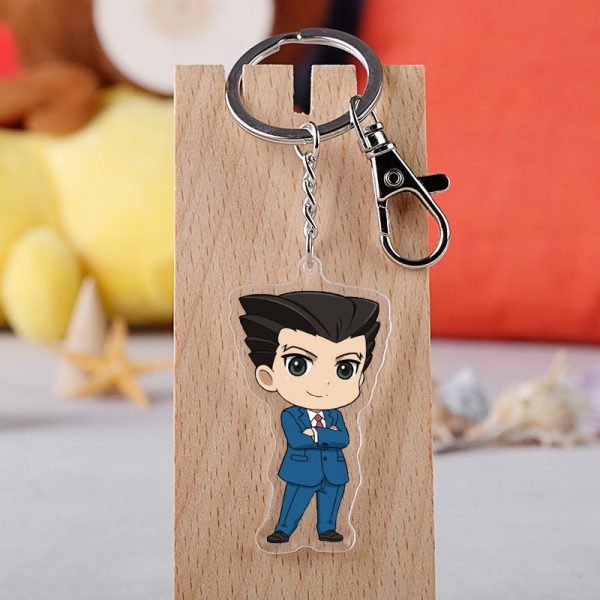 Ace Attorney Gyakuten Saiban Figure Cartoon Keychains Acrylic Pendant Keychain AT2302