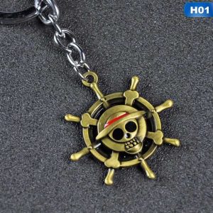 One Piece Key Chain Key Luffy Zoro Sanji Nami Metal Rings Hat Charm Of The Car Key AT2302