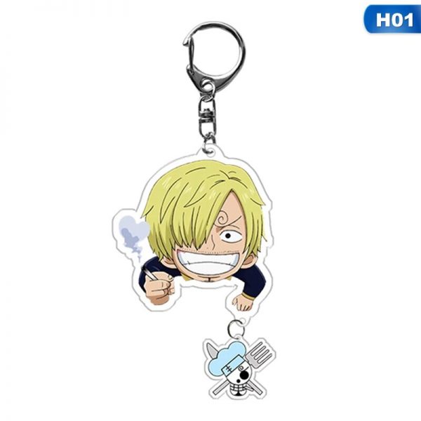 Double One Pieces Avatar Keychain Cartoon Cute Figure Cosplay Transparent Acrylic Faces AT2302