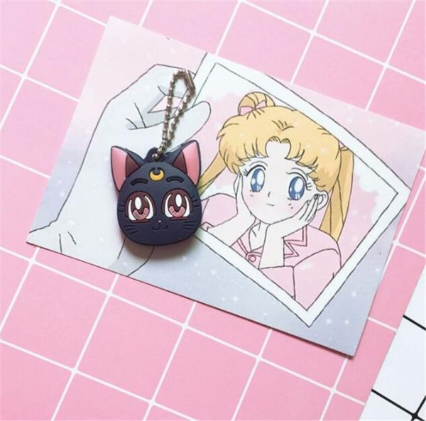 Moon Sailor Moon Cosplay Cute Purple Cat Key Chain Necklace B004 Key Chain AT2302