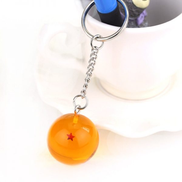 Key Trinket 1-7 Stars Orange Ball Keychain Jewelry Bags Men Women Car Key- AT2302