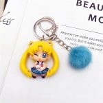 Sailor Moon Trinket Key Chain Plush Ball Beautiful Doll Key Purse AT2302