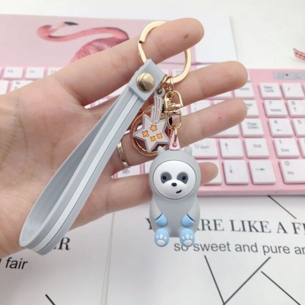 Cute Anime Key Chain Bears Three Bears Animal Doll Backpack Is Hanged Adorn Keychain AT2302