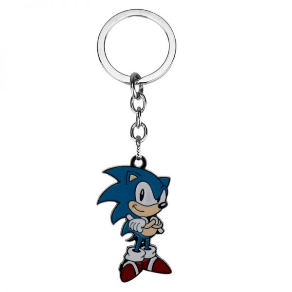 Sonic The Hedgehog Animated Figure Key Enamel Charm Metal Collar Cosplay AT2302