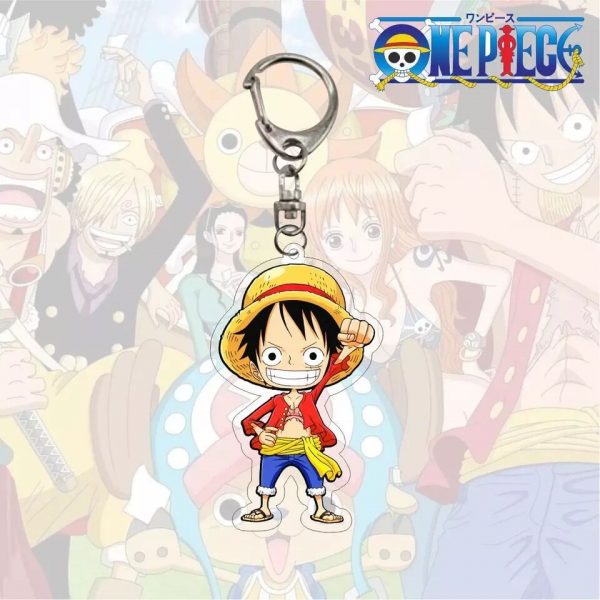 Animated Collection One Piece Luffy Zoro Sanji Cool Keychain Cartoon Key Figures AT2302