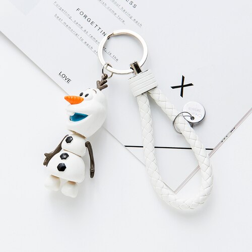 Animated Snowman 2 Key Charms Frozen Olaf Snowman Cartoon Keychain Trinket AT2302