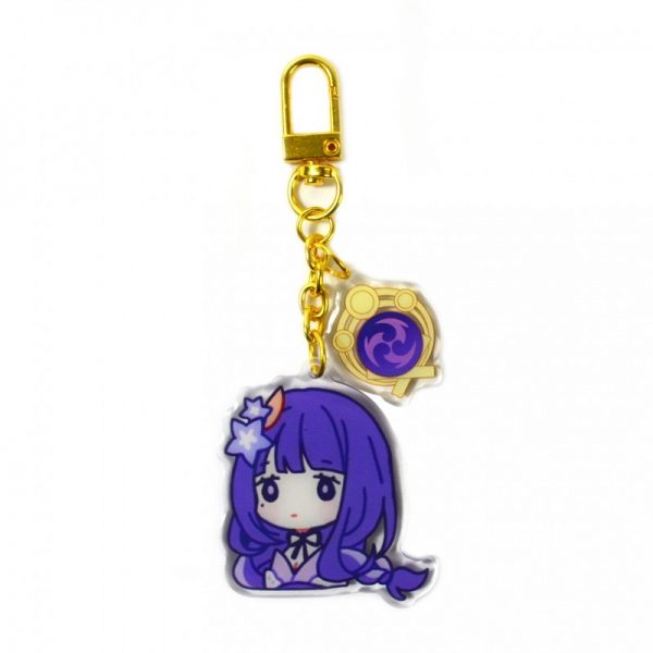 Cute Genshin Impact Acrylic Keychain Raiden Shogun Cosplay Accessories Pendant Key Ring Game Fans Gift 800x800 1 - Anime Keychains™