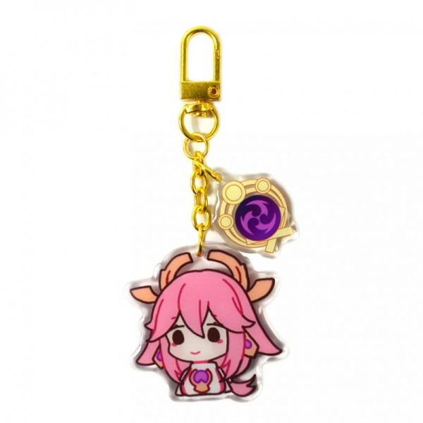 Cute Genshin Impact Acrylic Keychain Yae Miko Cosplay Accessories Pendant Key Ring Game Fans Gift 800x800 1 - Anime Keychains™