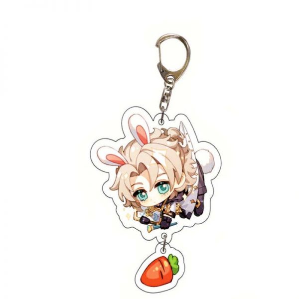Cute Genshin Impact Albedo Cosplay Acrylic Keychain G Shaped Buckle Accessories Bag Car Pendant Key Ring Game Fans Gift 800x800 1 - Anime Keychains™