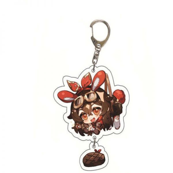 Cute Genshin Impact Amber Cosplay Acrylic Keychain G Shaped Buckle Accessories Bag Car Pendant Key Ring Game Fans Gift 800x800 1 - Anime Keychains™
