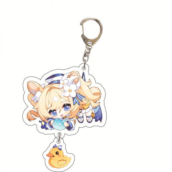 Cute Genshin Impact Barbara A Cosplay Acrylic Keychain G Shaped Buckle Accessories Bag Car Pendant Key Ring Game Fans Gift 800x800 1 - Anime Keychains™