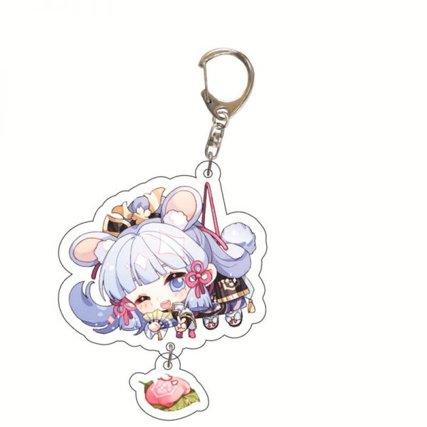 Cute Genshin Impact Kamisato Ayaka Cosplay Acrylic Keychain G Shaped Buckle Accessories Bag Car Pendant Key Ring Game Fans Gift 800x800 1 - Anime Keychains™