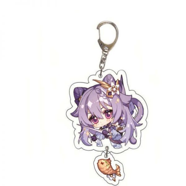 Cute Genshin Impact Keqing Cosplay Acrylic Keychain G Shaped Buckle Accessories Bag Car Pendant Key Ring Game Fans Gift 800x800 1 - Anime Keychains™
