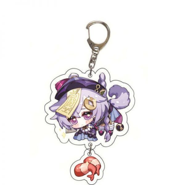 Cute Genshin Impact Qiqi Cosplay Acrylic Keychain G Shaped Buckle Accessories Bag Car Pendant Key Ring Game Fans Gift 800x800 1 - Anime Keychains™