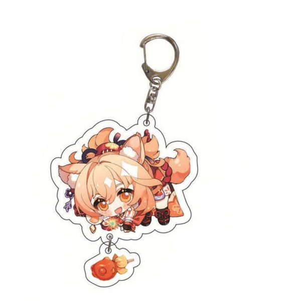 Cute Genshin Impact Yoimiya Cosplay Acrylic Keychain G Shaped Buckle Accessories Bag Car Pendant Key Ring Game Fans Gift 800x800 1 - Anime Keychains™