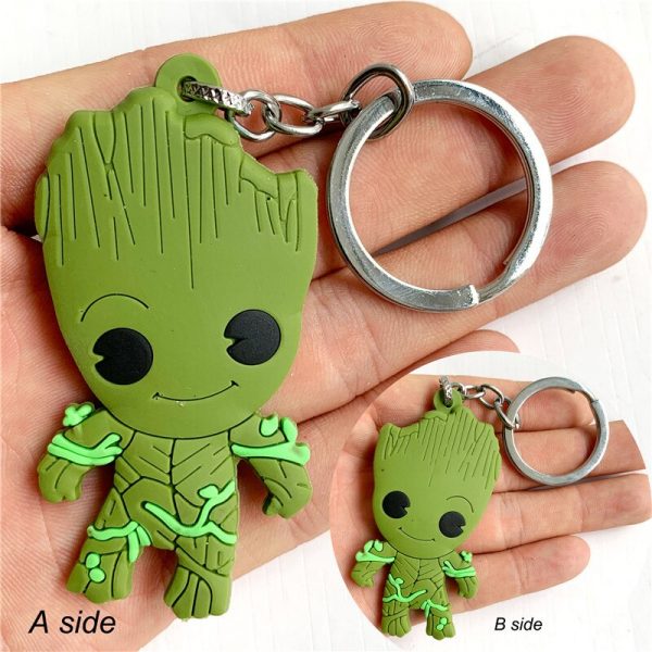 I Am Groot Figure Keychain Dominant Animated Cartoon Keychain Holder Accessories Trinkets AT2302