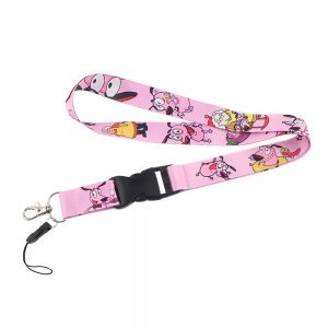 Lanyards New Pink Anime Dog Neck Strap For Key Card Gym For Currency Key Chain Lanyard AT2302
