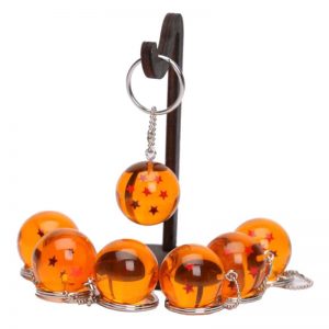 2.5Cm Chain Animated Crystal Balls 7 Star Key Hanging Keychain Toy Figure Keyfob AT2302