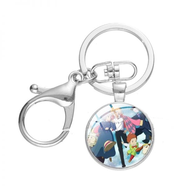 Castle Lobster Key Chain Photo Art Glass Cabochon Key Exchange Anime Howl AT2302