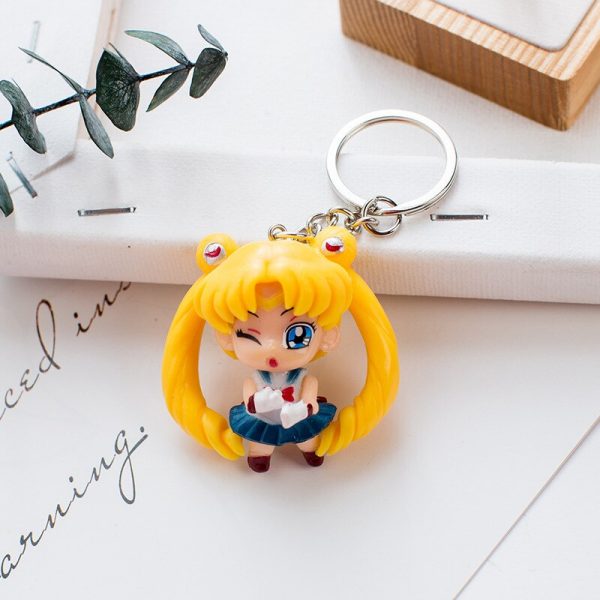 Sailor Moon Anime Figure Toys Mini Keychain Mars Mercury Jupiter Venus Key AT2302