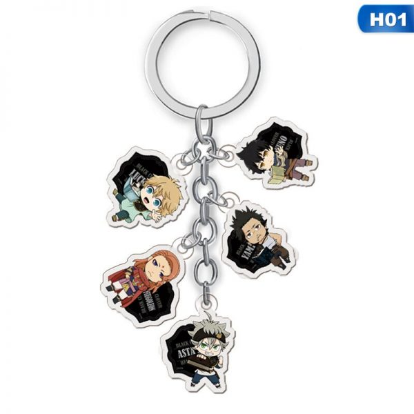 Animated Black Clover Keychain Cartoon Figure Key Chains Drive The Fork Keychain Best AT2302