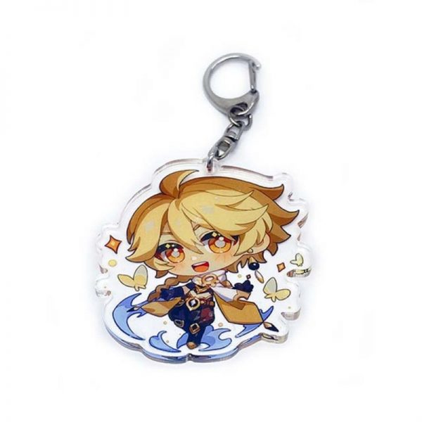 New Genshin Impact Aether Figures Acrylic Keychain G Shaped Buckle Accessories Cute Bag Car Pendant Key Ring Game Fans Gift 800x800 1 - Anime Keychains™