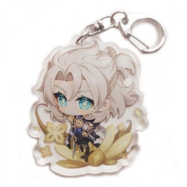 New Genshin Impact Albedo Figures Acrylic Keychain G Shaped Buckle Accessories Cute Bag Car Pendant Key Ring Game Fans Gift 800x800 1 - Anime Keychains™