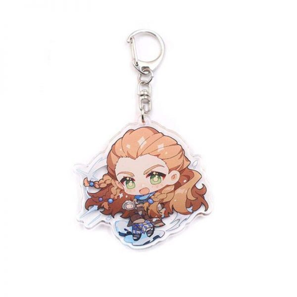New Genshin Impact Aloy Figures Acrylic Keychain G Shaped Buckle Accessories Cute Bag Car Pendant Key Ring Game Fans Gift 800x800 1 - Anime Keychains™