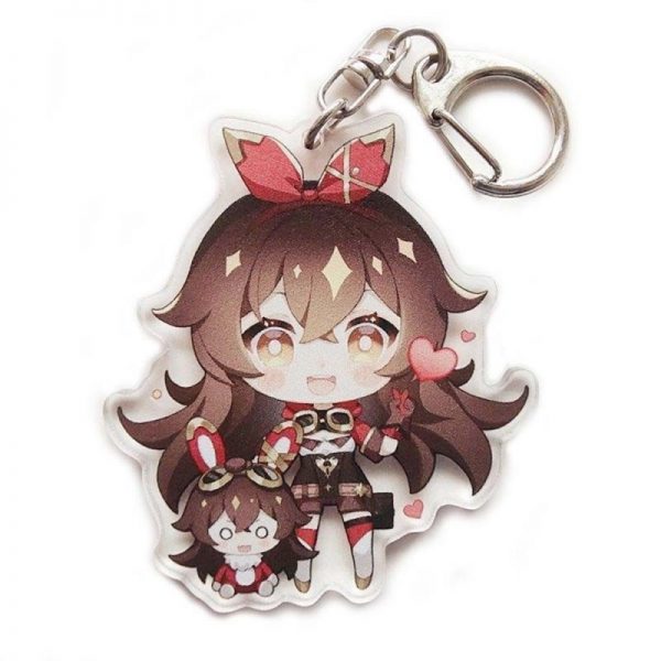 New Genshin Impact Amber Figures Acrylic Keychain G Shaped Buckle Accessories Cute Bag Car Pendant Key Ring Game Fans Gift 800x800 1 - Anime Keychains™