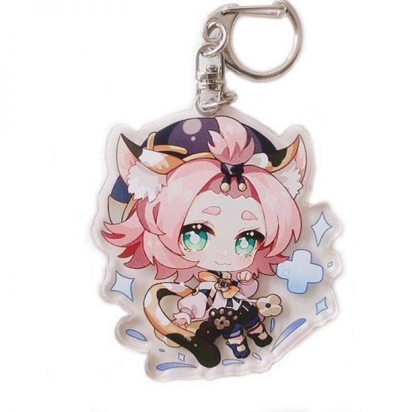 New Genshin Impact Diona Figures Acrylic Keychain G Shaped Buckle Accessories Cute Bag Car Pendant Key Ring Game Fans Gift 800x800 1 - Anime Keychains™