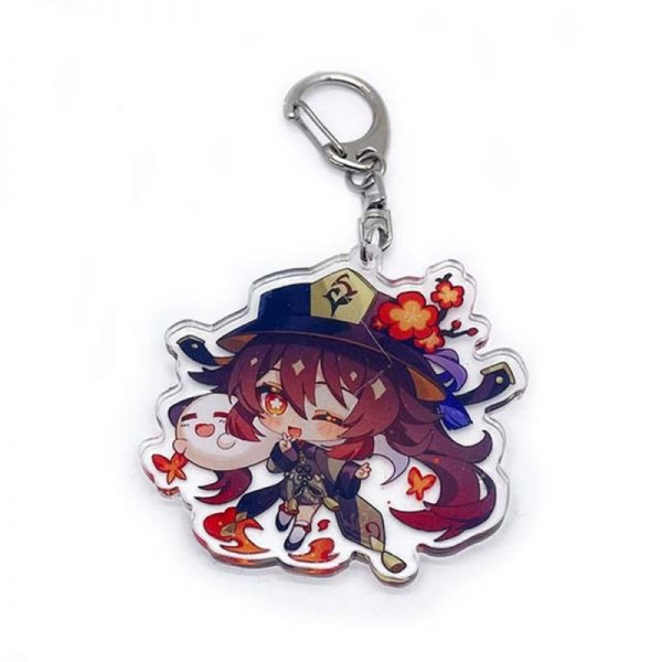 New Genshin Impact Hu Tao Figures Acrylic Keychain G Shaped Buckle Accessories Cute Bag Car Pendant Key Ring Game Fans Gift 800x800 1 - Anime Keychains™