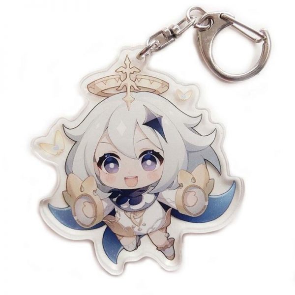 New Genshin Impact Paimon Figures Acrylic Keychain G Shaped Buckle Accessories Cute Bag Car Pendant Key Ring Game Fans Gift 800x800 1 - Anime Keychains™