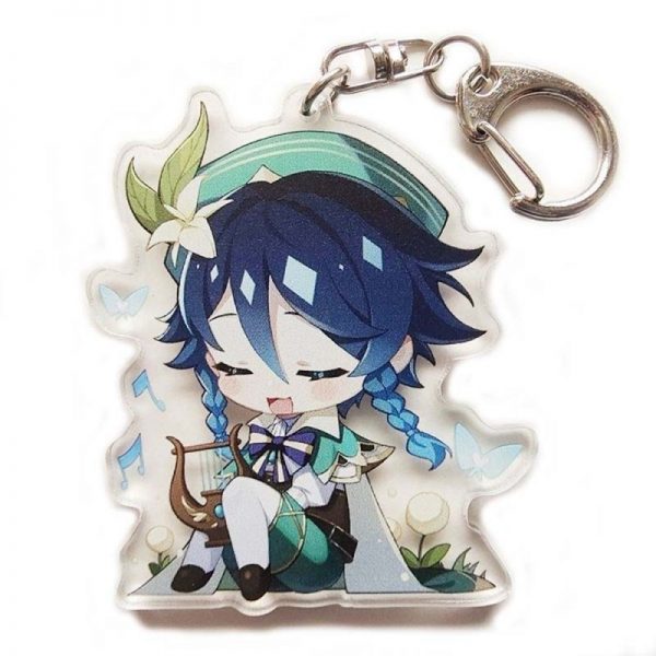 New Genshin Impact Venti Figures Acrylic Keychain G Shaped Buckle Accessories Cute Bag Car Pendant Key Ring Game Fans Gift 800x800 1 - Anime Keychains™