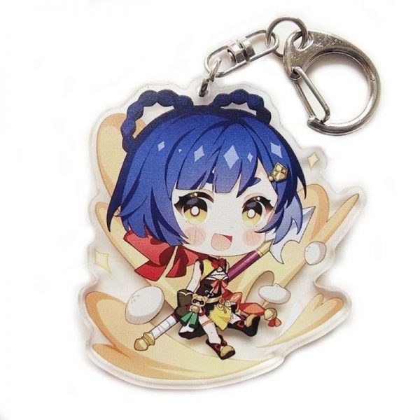 New Genshin Impact Xiangling Figures Acrylic Keychain G Shaped Buckle Accessories Cute Bag Car Pendant Key Ring Game Fans Gift 800x800 1 - Anime Keychains™