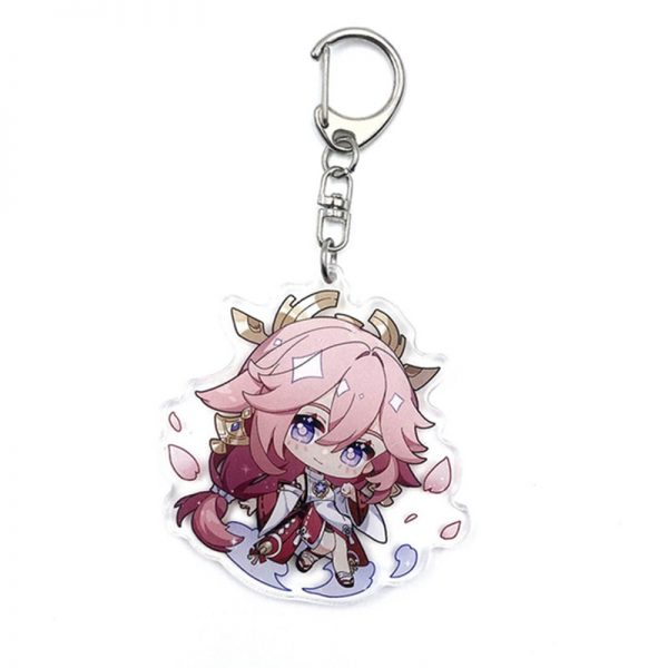 New Genshin Impact Yae Miko Figures Acrylic Keychain G Shaped Buckle Accessories Cute Bag Car Pendant Key Ring Game Fans Gift 800x800 1 - Anime Keychains™