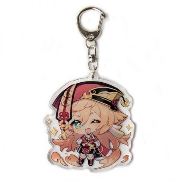 New Genshin Impact Yanfei Figures Acrylic Keychain G Shaped Buckle Accessories Cute Bag Car Pendant Key Ring Game Fans Gift 800x800 1 - Anime Keychains™