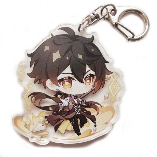 New Genshin Impact Zhongli Figures Acrylic Keychain G Shaped Buckle Accessories Cute Bag Car Pendant Key Ring Game Fans Gift 800x800 1 - Anime Keychains™