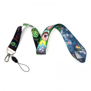 Rick Key Morty Tape Lanyard Animated Cartoon Chain Keychains Boy Children Girl Bag AT2302