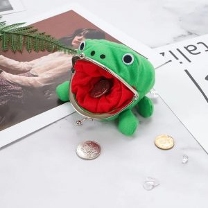 Coin Purse Cute Purse Key Frog Animated Cartoon Flannel Coin Holder Key AT2302