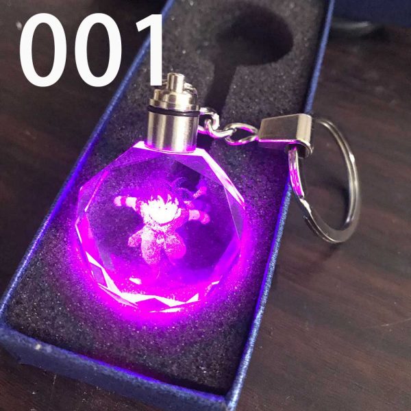 Bright Animated Cartoon Crystal Keychain Shiny Glass Ball Ball Cosplay Luminous Diodes AT2302